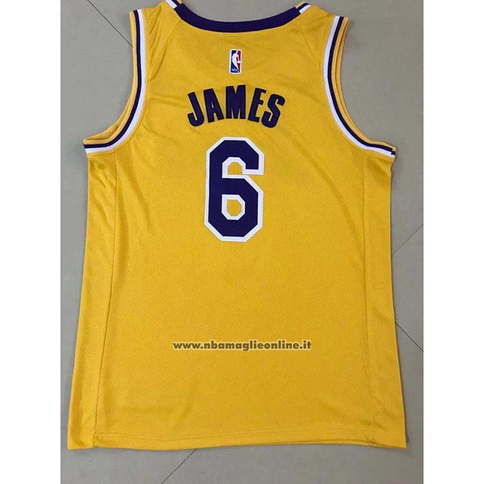 Maglia Los Angeles Lakers LeBron James #6 Icon 2021-22 Giallo